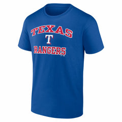 Texas Rangers Logo Athletic Heart and Soul T-Shirt - Royal T-shirts