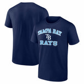 Tampa Bay Rays Logo Athletic Heart and Soul T-Shirt - Navy T-shirts