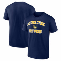 Milwaukee Brewers Logo Athletic Heart and Soul T-Shirt - Navy T-shirts