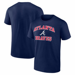 Atlanta Braves Logo Athletic Heart and Soul T-Shirt - Navy T-shirts