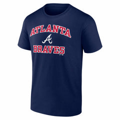 Atlanta Braves Logo Athletic Heart and Soul T-Shirt - Navy T-shirts