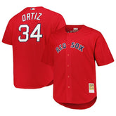MLB David Ortiz Boston Red Sox Mitchell & Ness Big & Tall Cooperstown Mesh Batting Practice Jersey - Red