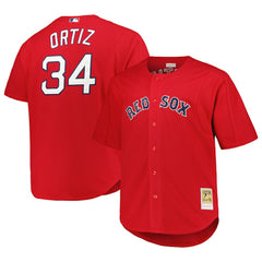 MLB David Ortiz Boston Red Sox Mitchell & Ness Big & Tall Cooperstown Mesh Batting Practice Jersey - Red