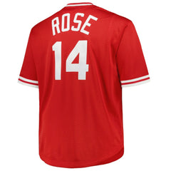 MLB Pete Rose Cincinnati Reds Mitchell & Ness 1984 Cooperstown Collection Mesh Pullover Jersey - Red