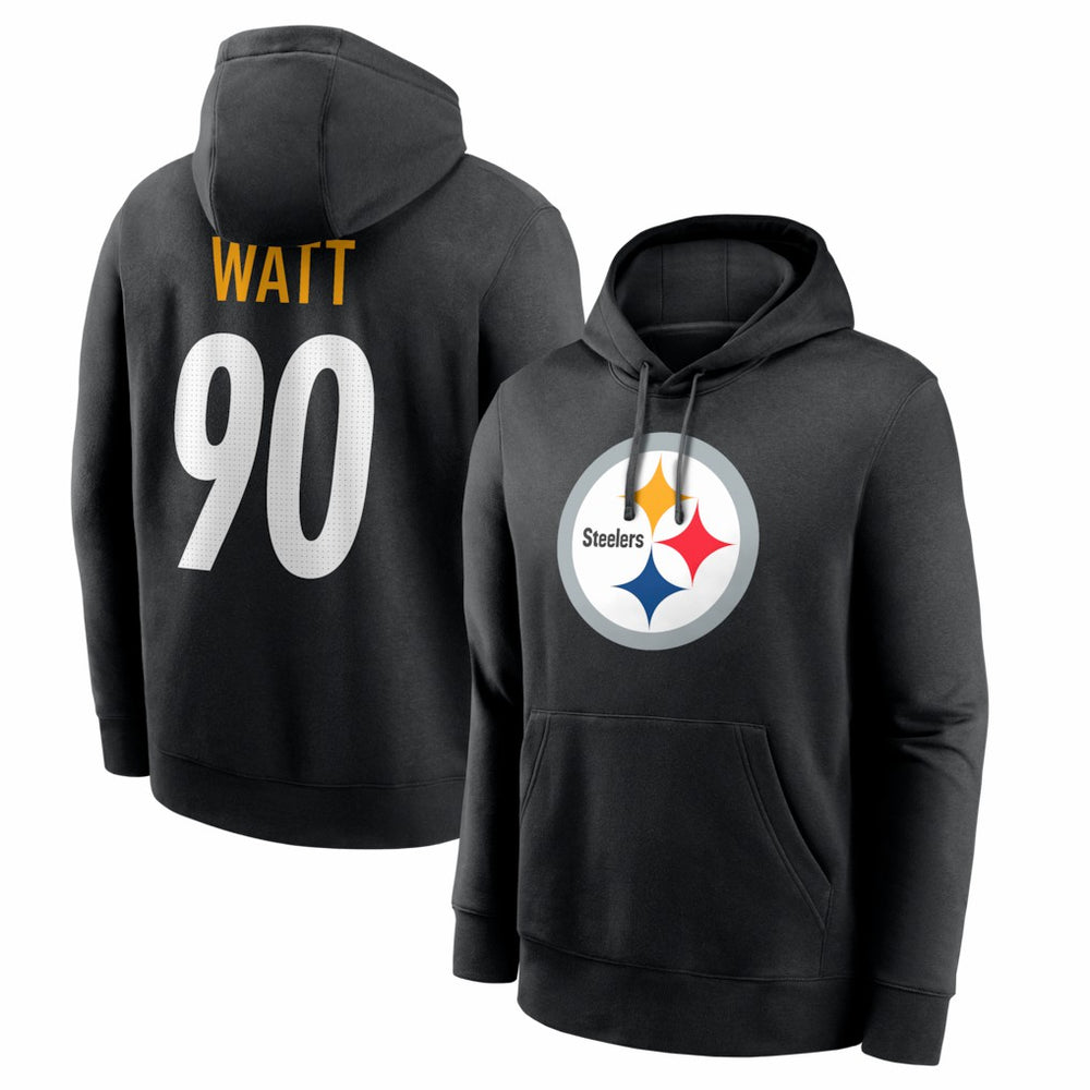 T.J. Watt Pittsburgh Steelers Name & Number Fleece Hoodie Black