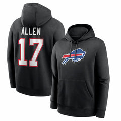 Josh Allen Buffalo Bills Name & Number Fleece Hoodie Black