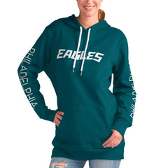 Philadelphia Eagles G-III 4Her by Carl Banks Women's Extra Inning Pullover Hoodie Midnight Green