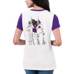 Minnesota Vikings G-III 4Her by Carl Banks Women's Fashion Illustration T-Shirt White/Purple
