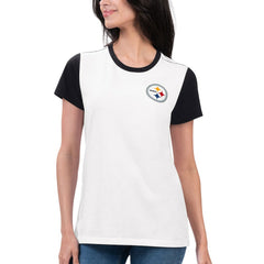 Pittsburgh Steelers G-III 4Her by Carl Banks Women's Fashion Illustration T-Shirt White/Black