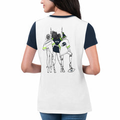 Seattle Seahawks G-III 4Her by Carl Banks Women's Fashion Illustration T-Shirt White/College Navy