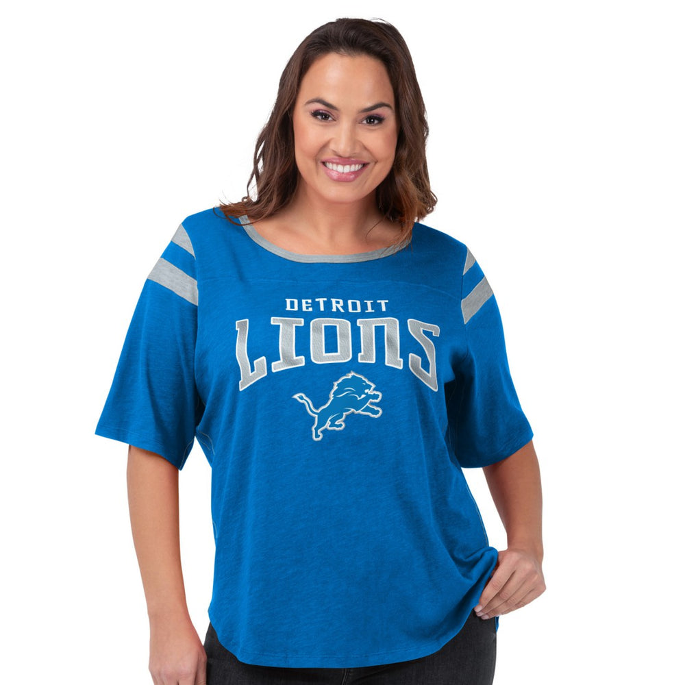 Detroit Lions G-III 4Her by Carl Banks Women's Plus Size Linebacker T-Shirt Royal
