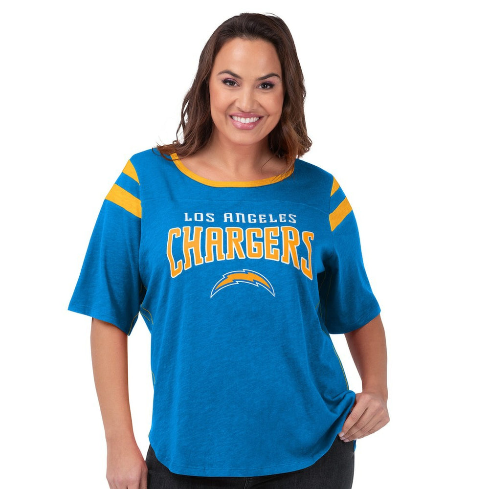 Los Angeles Chargers G-III 4Her by Carl Banks Women's Plus Size Linebacker T-Shirt Light Blue