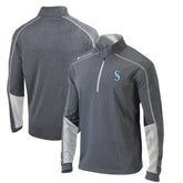 Seattle Mariners Columbia Omni-Wick Shotgun 2.0 Quarter-Zip Pullover Top - Charcoal/White Pullover