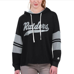 Las Vegas Raiders Starter Women's Bump And Run Long Sleeve Hoodie T-Shirt Black