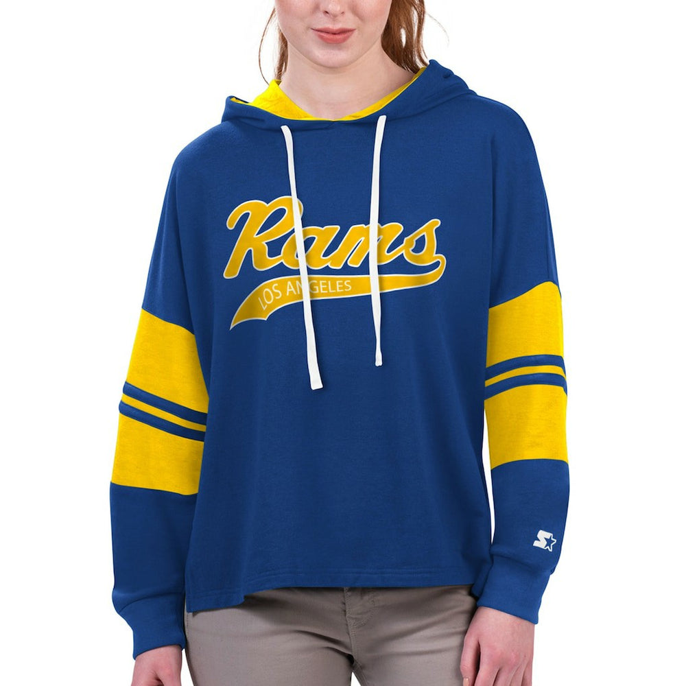 Los Angeles Rams Starter Women's Bump And Run Long Sleeve Hoodie T-Shirt Royal