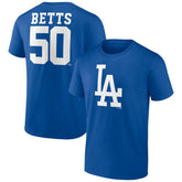 Mookie Betts Los Angeles Dodgers Player Icon Name & Number T-Shirt - Royal T-shirts