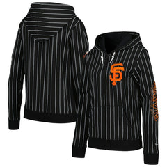 San Francisco Giants New Era Women's Pinstripe Tri-Blend Full-Zip Jacket - Black Jackets