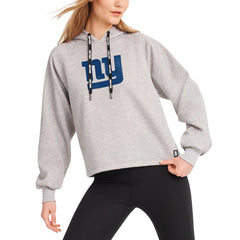 New York Giants DKNY Sport Women's Debbie Dolman Raglan Pullover Hoodie Heather Gray