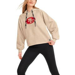 San Francisco 49ers DKNY Sport Women's Debbie Dolman Raglan Pullover Hoodie Cream