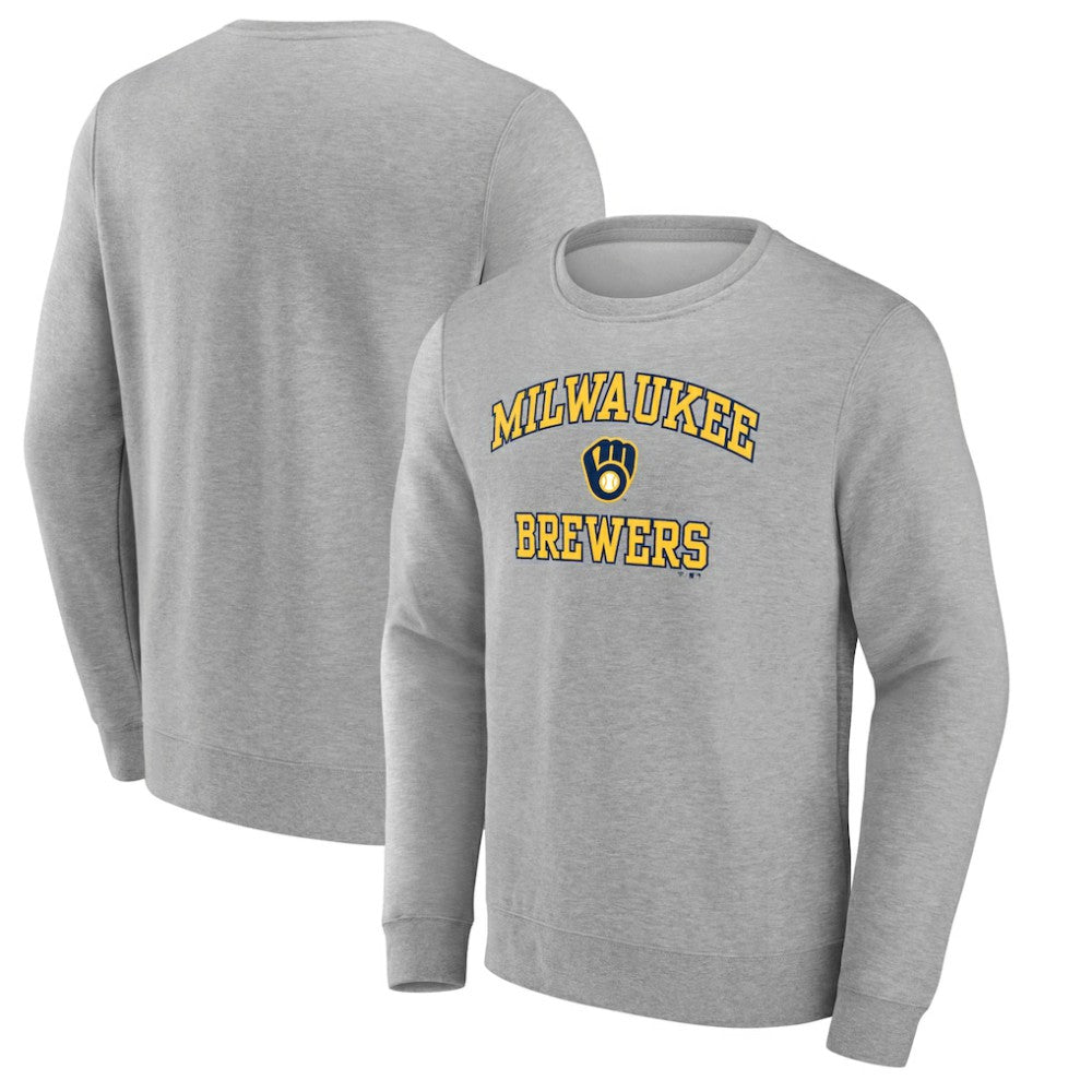 Milwaukee Brewers Heart & Soul Pullover Sweatshirt - Heather Gray Pullover