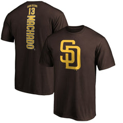 Manny Machado San Diego Padres Playmaker Name & Number T-Shirt - Brown T-shirts