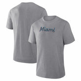 Miami Marlins Fanatics Play Tribute Tri-Blend T-Shirt - Heather Gray T-shirts