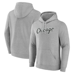 Chicago White Sox Official Wordmark Pullover Hoodie - Heather Gray Hoodies