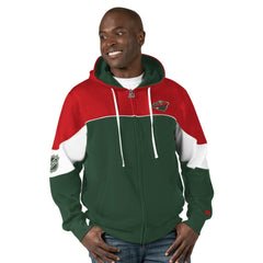 NHL Minnesota Wild Starter Power Forward Full-Zip Hoodie - Green/Red