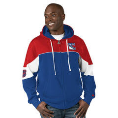 NHL New York Rangers Starter Power Forward Full-Zip Hoodie - Blue/Red