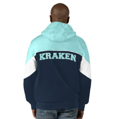 NHL Seattle Kraken Starter Power Forward Full-Zip Hoodie - Navy/Light Blue