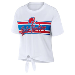 NHL Colorado Avalanche WEAR by Erin Andrews Women's Front Knot T-Shirt - White