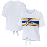 NHL St. Louis Blues WEAR by Erin Andrews Women's Front Knot T-Shirt - White