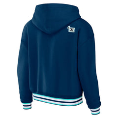 NHL Seattle Kraken WEAR by Erin Andrews Women's Lace-Up Pullover Hoodie - Blue
