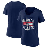 Colorado Rockies Women's Americana Team V-Neck T-Shirt - Navy T-shirts
