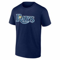 Tampa Bay Rays Logo Athletic Wordmark T-Shirt - Navy T-shirts