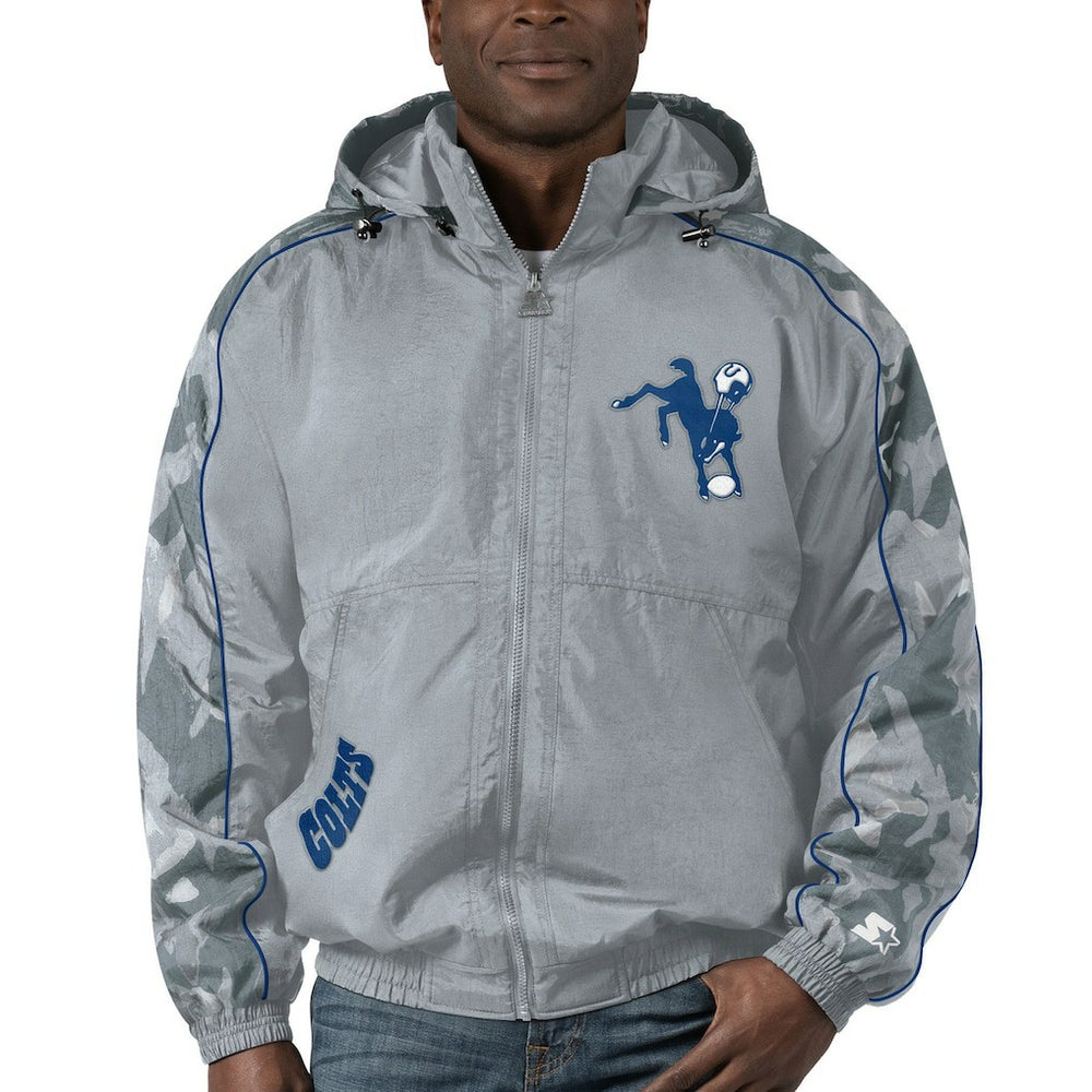 Indianapolis Colts Starter Thursday Night Gridiron Throwback Full-Zip Jacket Gray