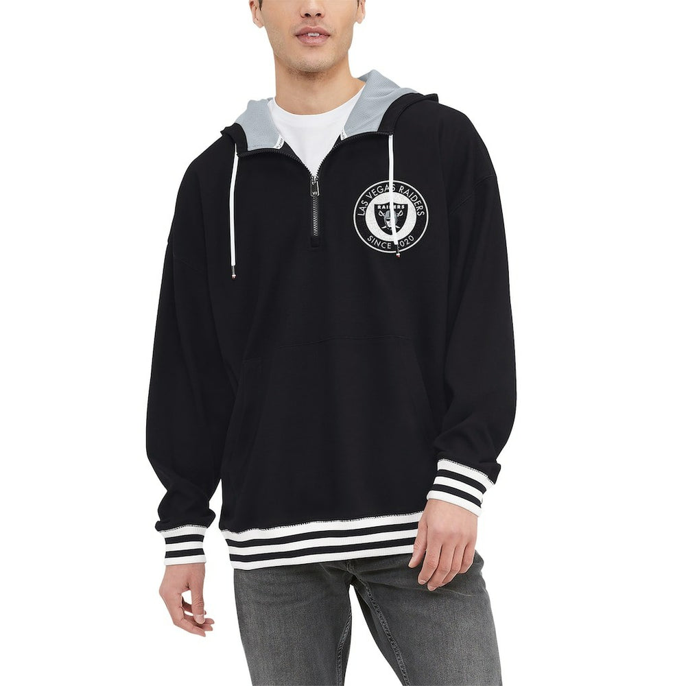 Las Vegas Raiders Tommy Hilfiger Aaron Quarter-Zip Hoodie Black