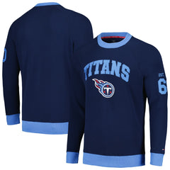 Tennessee Titans Tommy Hilfiger Reese Raglan Tri-Blend Pullover Sweatshirt Navy