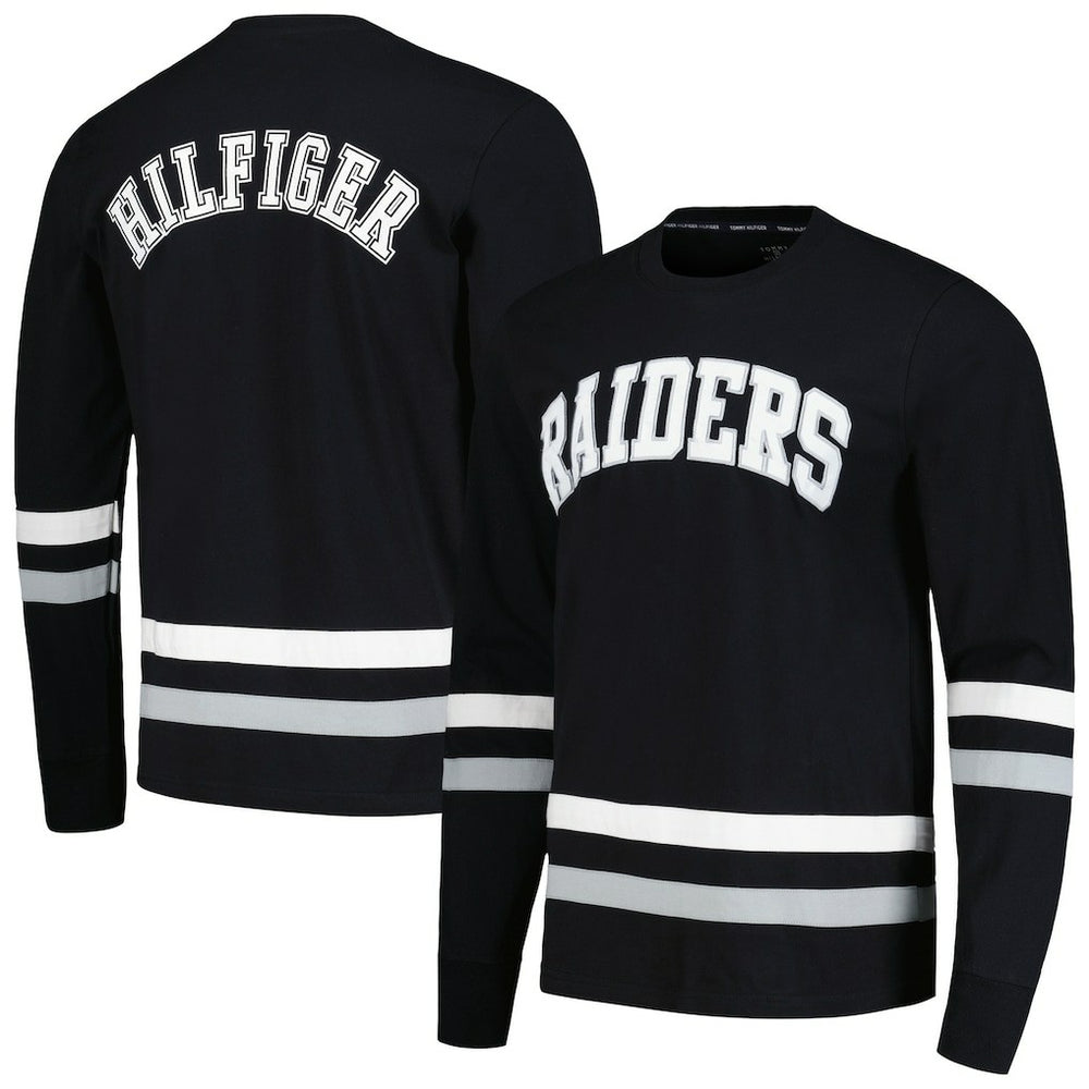 Las Vegas Raiders Tommy Hilfiger Nolan Long Sleeve T-Shirt Black/Silver