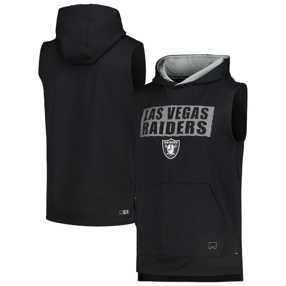 Las Vegas Raiders MSX by Michael Strahan Marathon Sleeveless Pullover Hoodie Black