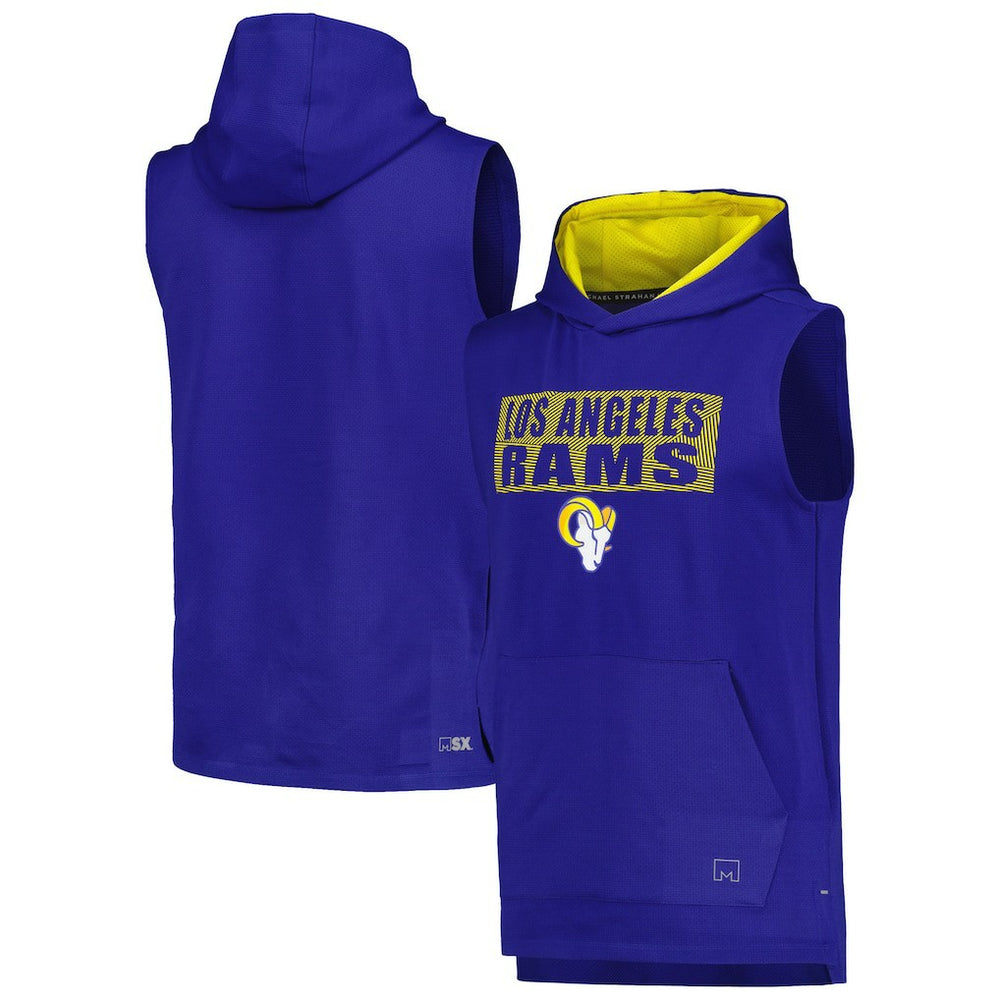 Los Angeles Rams MSX by Michael Strahan Marathon Sleeveless Pullover Hoodie Royal