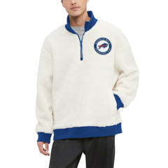 Buffalo Bills Tommy Hilfiger Jordan Sherpa Quarter-Zip Sweatshirt Cream