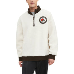 Cleveland Browns Tommy Hilfiger Jordan Sherpa Quarter-Zip Sweatshirt Cream