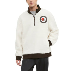 Cleveland Browns Tommy Hilfiger Jordan Sherpa Quarter-Zip Sweatshirt Cream