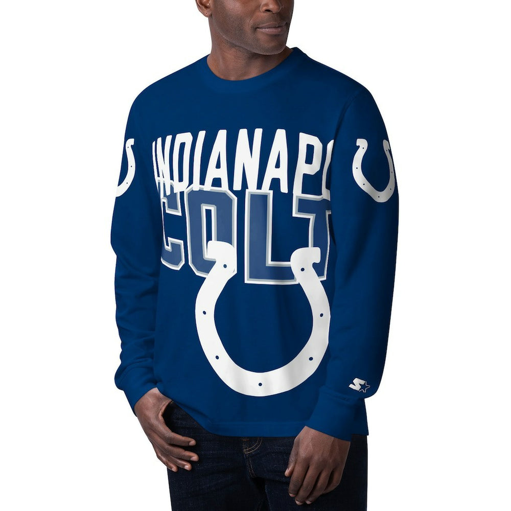 Indianapolis Colts Starter Clutch Hit Long Sleeve T-Shirt Royal