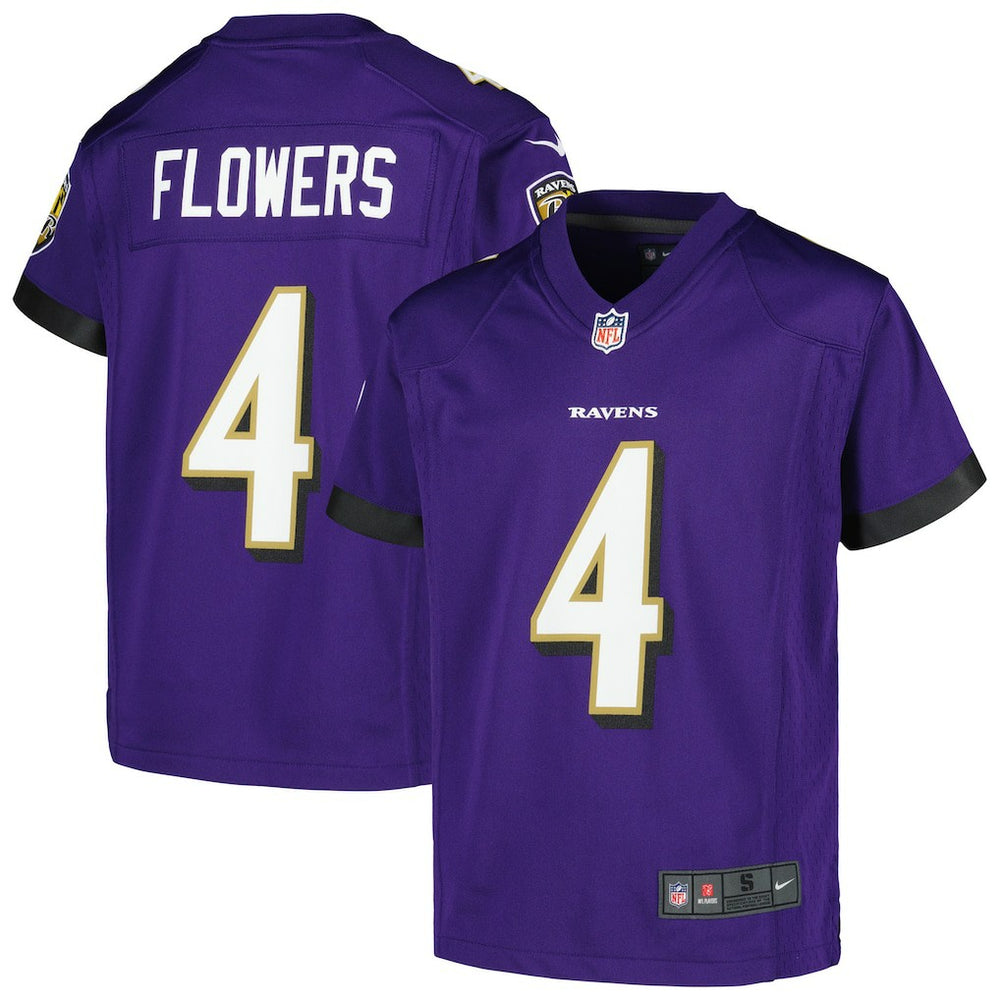 NFL Zay Flowers Baltimore Ravens Youth Game Jersey - Purple