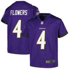 NFL Zay Flowers Baltimore Ravens Youth Game Jersey - Purple