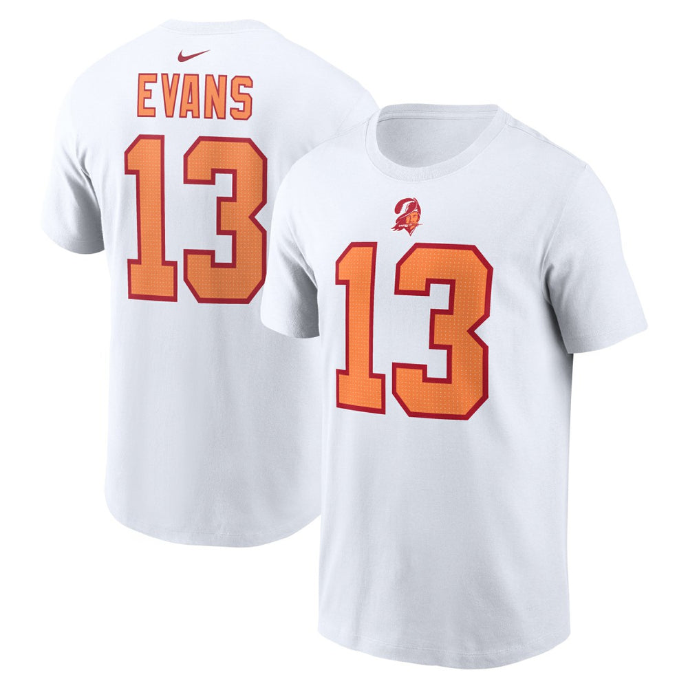 Mike Evans '76 Tampa Bay Buccaneers 50th Season Name & Number T-Shirt White
