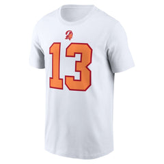 Mike Evans '76 Tampa Bay Buccaneers 50th Season Name & Number T-Shirt White