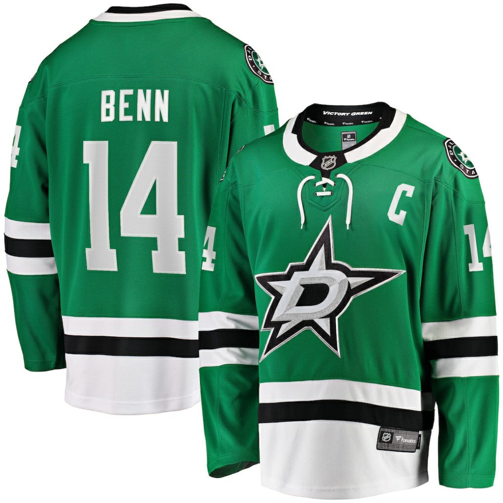 NHL Jamie Benn Dallas Stars Fanatics Captain Patch Home Breakaway Jersey - Kelly Green